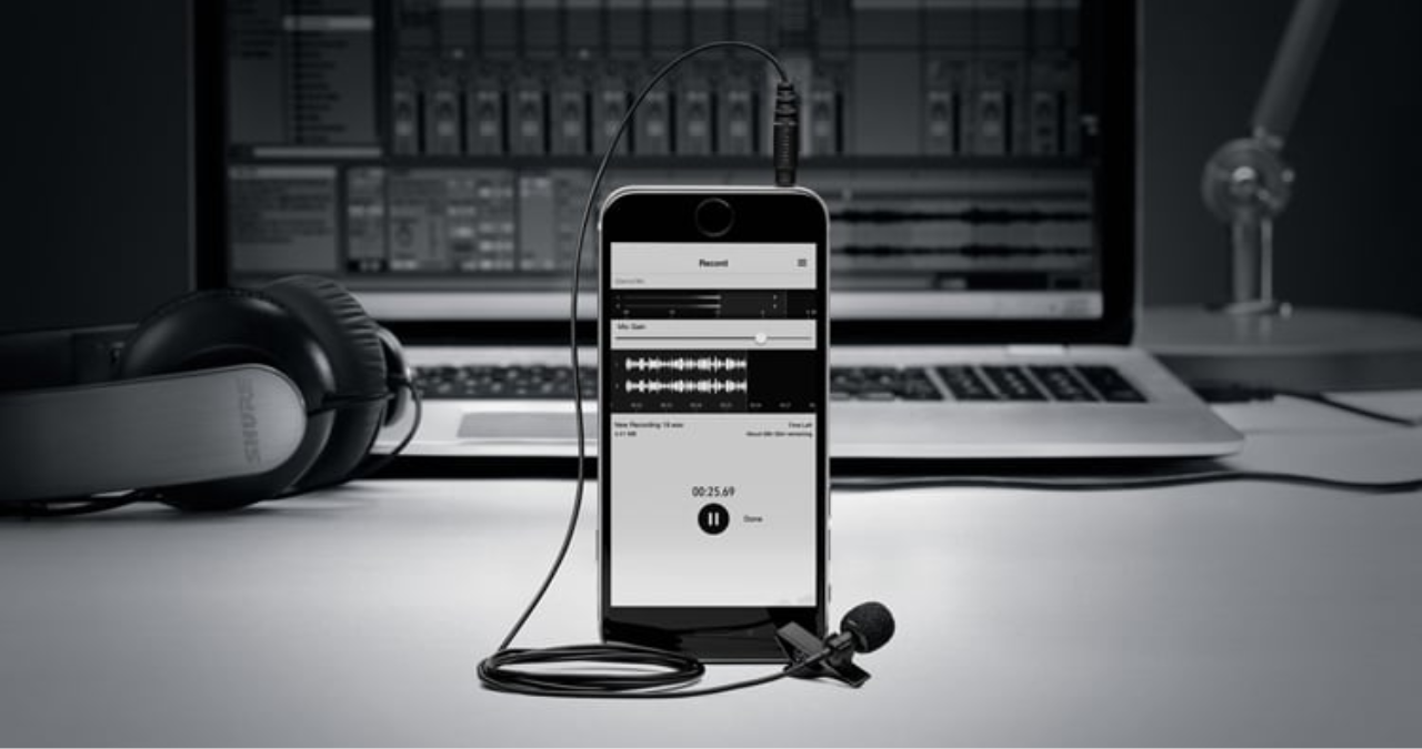 Análise do microfone Shure MVL, a solução de áudio profissional da Shure para gravação em dispositivos móveis.