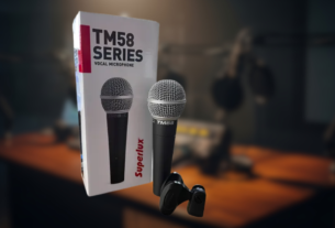 Microfone dinâmico Superlux TM58 para vocais de palco, o melhor clone do SM58 para shows ao vivo e ensaios.